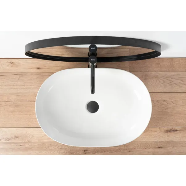 Pachet lavoar pe blat Rea Cleo alb 61 cm, baterie lavoar Grohe Eurosmart Cosmopolitan XL crom si ventil lavoar Click-Clack crom picture - 8