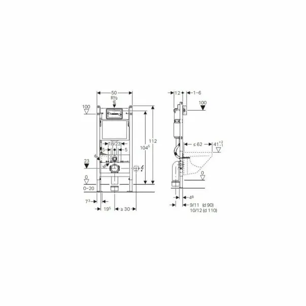 Pachet vas wc Rune Jord, capac slim softclose si set rezervor wc cu cadru incastrat Geberit Duofix si clapeta alba Delta20 picture - 6