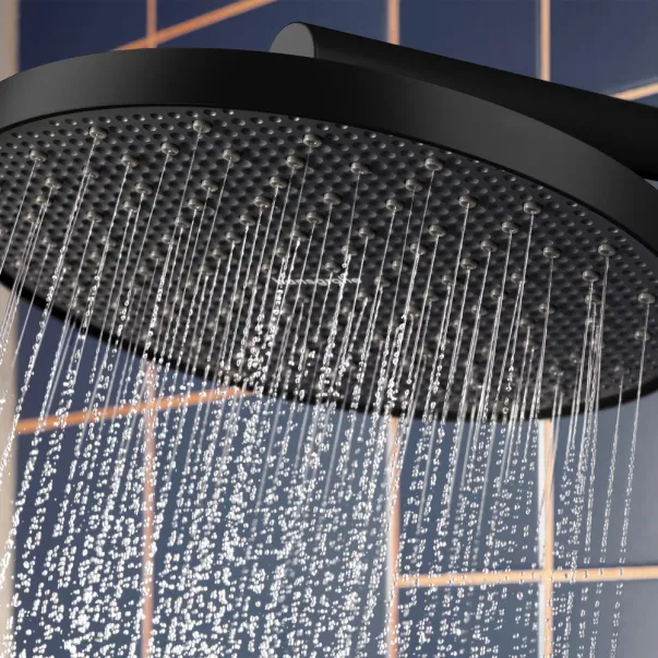 Palarie de dus rotunda Hansgrohe Activera S EcoSmart 24 cm negru mat 1 functie picture - 4