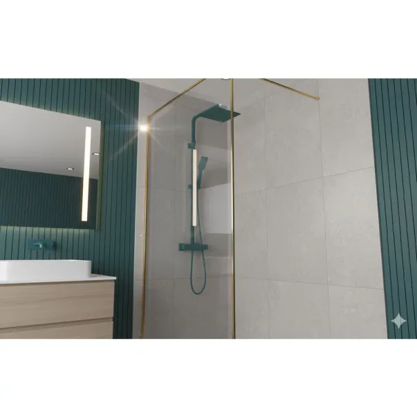 Paravan de dus tip Walk-in auriu periat Rune Borr 120x200 cm picture - 4