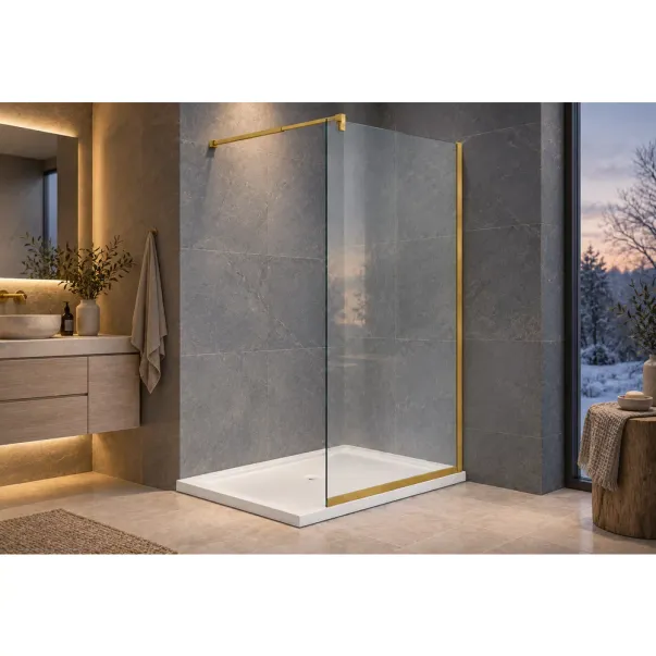 Paravan de dus tip Walk-in auriu periat Rune Syn 70x200 cm picture - 3
