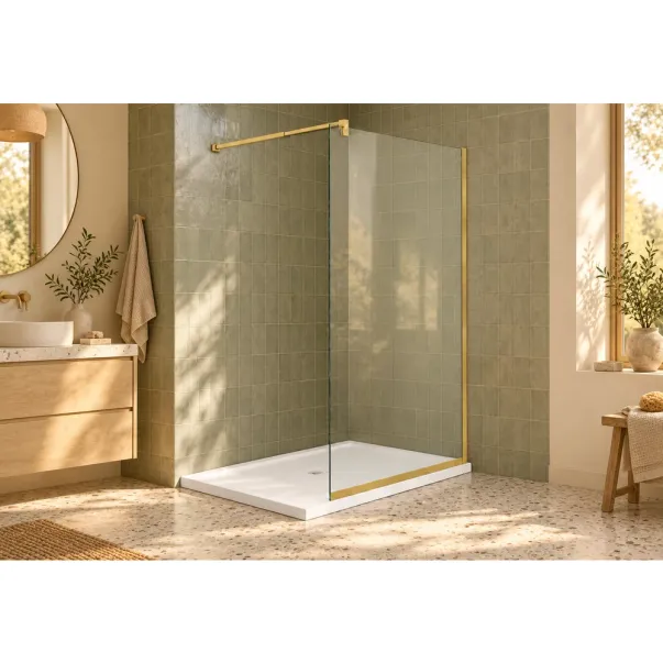 Paravan de dus tip Walk-in auriu periat Rune Syn 70x200 cm picture - 4