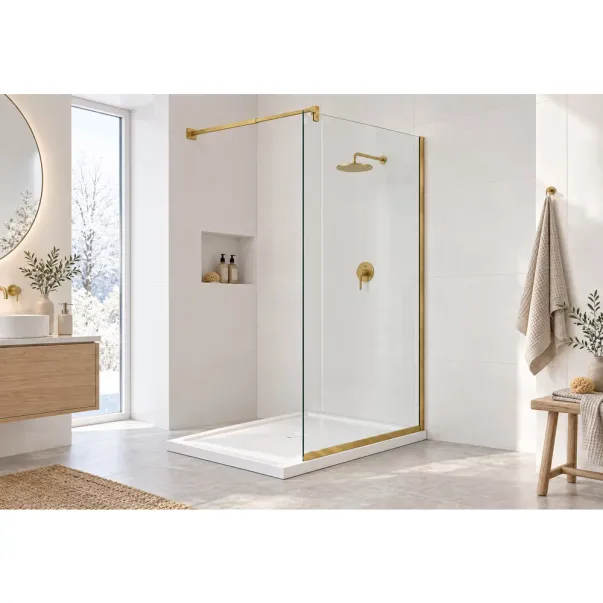 Paravan de dus tip Walk-in auriu periat Rune Syn 70x200 cm picture - 5