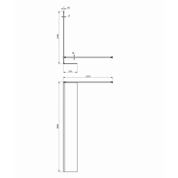 Paravan de dus tip Walk-in cu perete lateral Omnires Marina transparent 120 cm picture - 2