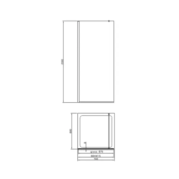 Paravan de dus tip Walk-in Fluminia Foxy Black 80x200 cm profil negru mat Easy Clean picture - 2