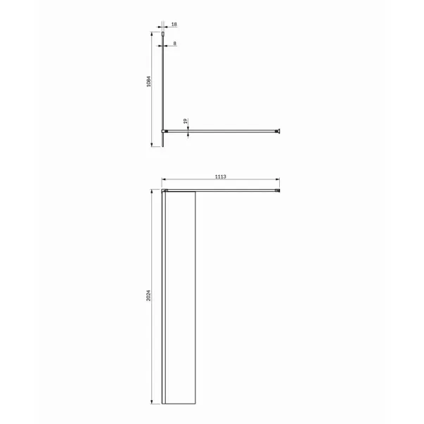 Paravan de dus tip Walk-in Omnires Marina negru mat/transparent 110 cm picture - 2