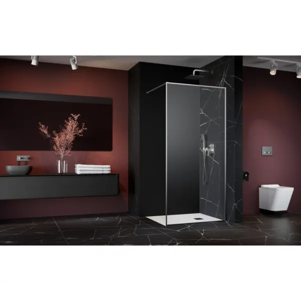 Paravan de dus tip Walk-in Radaway Modo F II nichel periat-transparent 65 cm sticla securizata 8 mm picture - 2