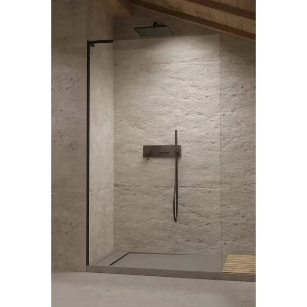 Paravan de dus tip Walk-in Radaway Modo SL II negru mat-transparent 100 cm sticla securizata 8 mm stanga picture - 3