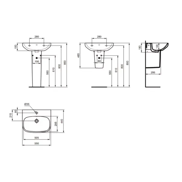 Piedestal pentru lavoar Ideal Standard i.Life A alb picture - 3
