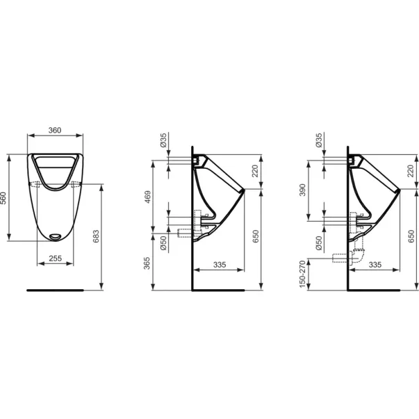 Pisoar cu alimentare ascunsa Ideal Standard Eurovit picture - 2