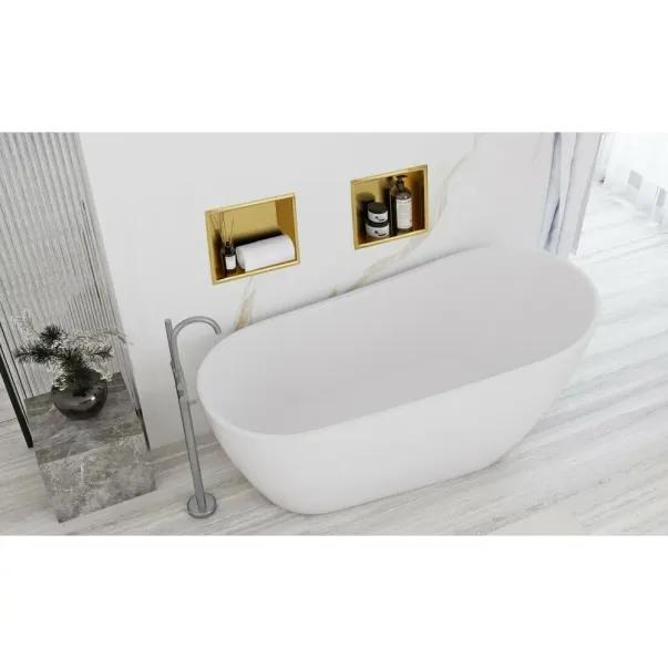 Raft incastrat patrat auriu periat Rea 30x30x10 cm picture - 5