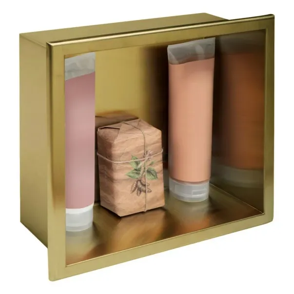 Raft incastrat patrat auriu periat Rea 30x30x10 cm picture - 4