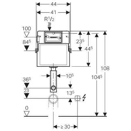 Rezervor incastrat Geberit Delta UP100 12cm pentru pereti subtiri picture - 2