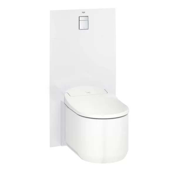Set complet Grohe Sensia Arena vas WC suspendat, clapeta Nova crom, capac inchidere lenta si bideu electric, rezervor Grohe Rapid SL, kit spalare automata picture - 5