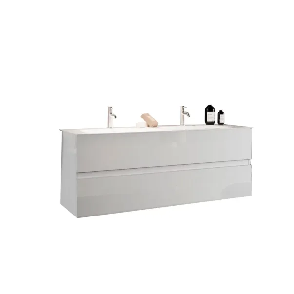 Set dulap baza si lavoar suspendat alb LC Mobili Italia Start 122x53x47 cm picture - 2