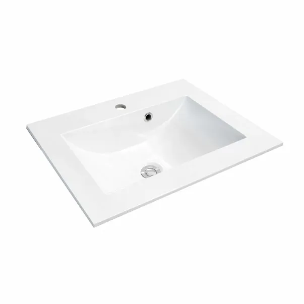 Set dulap suspendat si lavoar compozit Oristo Silver mdf alb 60 cm picture - 4