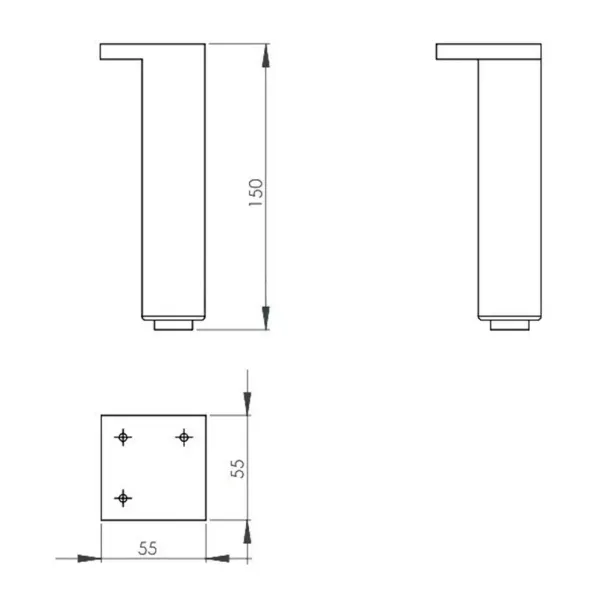 Set picioare pentru mobilier Kolo Rekord 15 cm crom picture - 3
