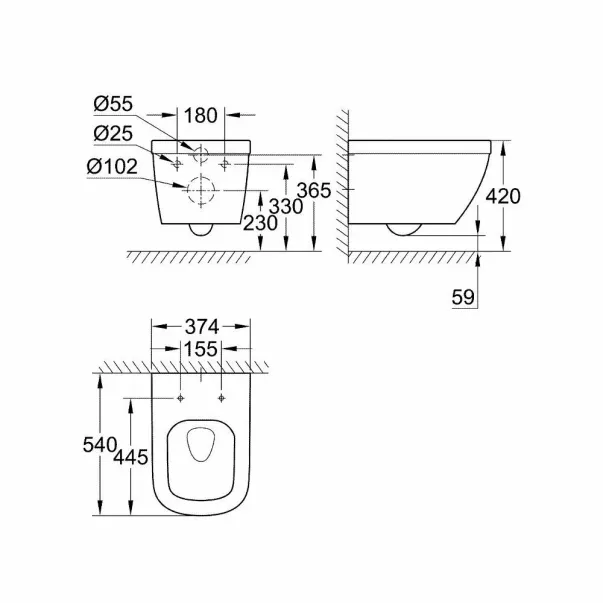 Set rezervor Grohe Rapid SL cu clapeta Skate Air alba si vas wc Grohe Euro Ceramic Triple Vortex capac soft close picture - 5