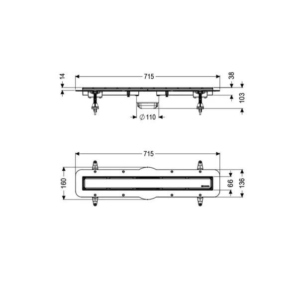 Set rigola de dus plus capac reversibil Kessel Linearis Compact 65 cm picture - 2