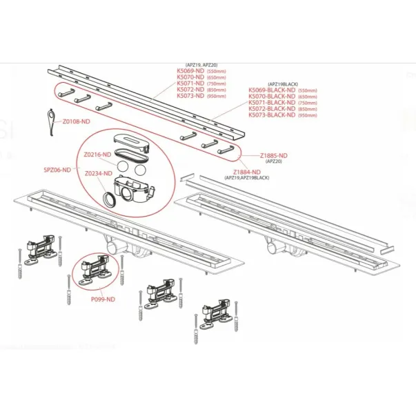 Set rigola pentru dus cu capac Alca APZ19 Simple 65 cm picture - 2
