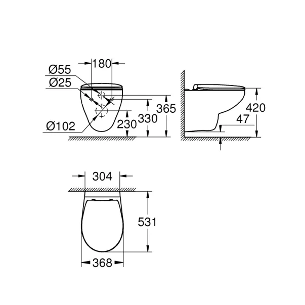 Set vas WC suspendat si capac softclose Grohe Bau Ceramic Rimless picture - 3
