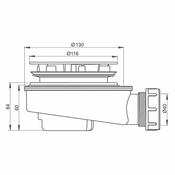 Sifon plat pentru cuva dus Roth D-90 crom picture - 2