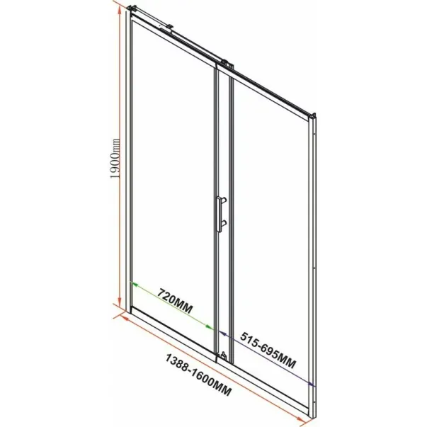 Usa de nisa culisanta Inter Ceramic 140 cm sticla 5 mm profil negru mat - fumuriu picture - 2