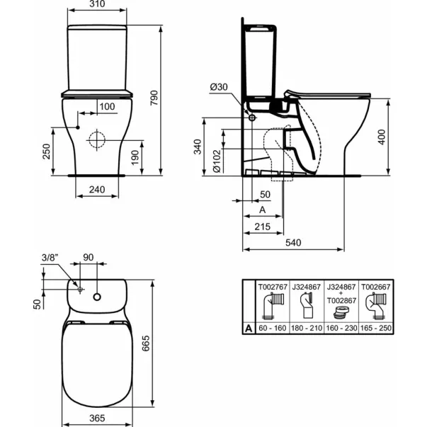 Vas wc pe pardoseala negru mat Ideal Standard Tesi Aquablade fara rezervor si capac picture - 3