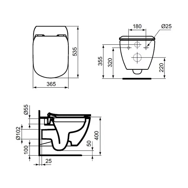 Vas wc suspendat Rimless cu functie bideu alb Ideal Standard Tesi picture - 4