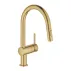 Baterie bucatarie cu dus extractibil Grohe Minta auriu periat Cool Sunrise picture - 1