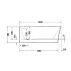 Cada freestanding Duravit DuraSenja 150x75 cm finisaj alb stanga lipita de perete, BTW picture - 5