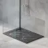 Cadita compozit pentru dus Inter Ceramic dreptunghiulara 120x80 cm negru mat finisaj marmura picture - 1