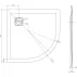 Cadita compozit pentru dus Inter Ceramic semirotunda 90x90 cm finisaj piatra mata-gri inchis picture - 3
