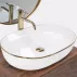 Lavoar pe blat Rea Cleo oval finisaj alb - auriu 60 cm picture - 1