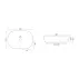 Lavoar pe blat Rea Cleo oval finisaj alb - auriu 60 cm picture - 6