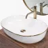 Lavoar pe blat Rea Cleo oval finisaj alb - auriu 60 cm picture - 3