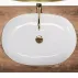 Lavoar pe blat Rea Cleo oval finisaj alb - auriu 60 cm picture - 5
