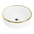 Lavoar pe blat Rune Thora rotund 37 cm alb-auriu lucios picture - 1