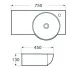 Lavoar suspendat Inter Ceramic asimetric alb lucios 75 cm picture - 2