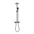 Pachet paravan dus Walk-In Omnires Marina negru 90x200 cm si coloana de dus Grohe Vitalio Start negru picture - 3