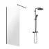 Pachet paravan dus Walk-In Omnires Marina negru 90x200 cm si coloana de dus Grohe Vitalio Start negru picture - 1