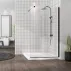 Paravan de dus tip Walk-in Fluminia Foxy Black 80x200 cm profil negru mat Easy Clean picture - 1