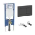 Rezervor WC cu cadru incastrat Geberit Duofix Sigma set fixare si clapeta de actionare Sigma20 negru mat picture - 1