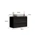 Set dulap baza si lavoar suspendat negru LC Mobili Italia Steel 79x64x43 cm picture - 3
