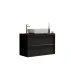 Set dulap baza si lavoar suspendat negru LC Mobili Italia Steel 92x64x43 cm picture - 1