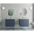 Set dulap baza suspendat bleumarin cu 2 sertare Drop Lines Athena si lavoar alb 60 cm picture - 2