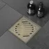 Set rigola pentru dus Inter Ceramic New Generation cu capac cu fante diagonale 10x10 cm finisaj bronz periat picture - 1
