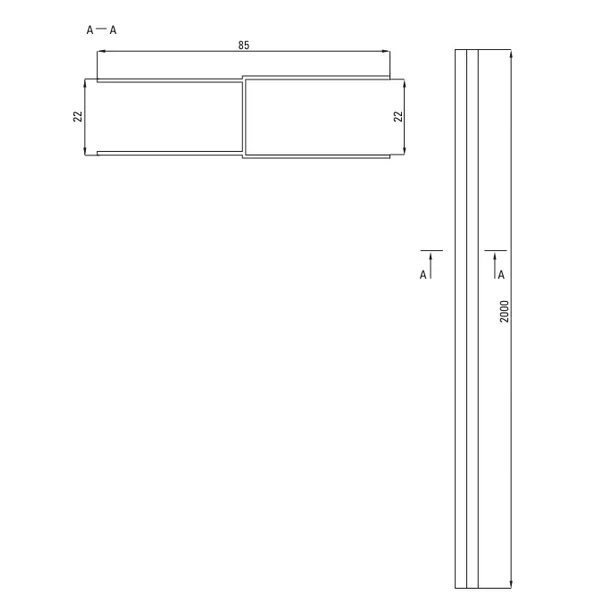 Profil extenstie cu accesorii de instalare 200 cm negru mat picture - 3