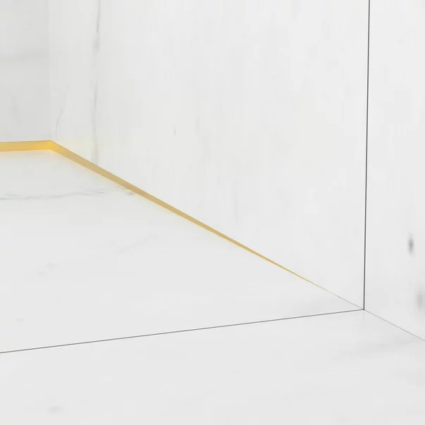 Profil inclinat dreapta pentru perete Balneo Floor Strips 170 cm finisaj auriu periat picture - 3