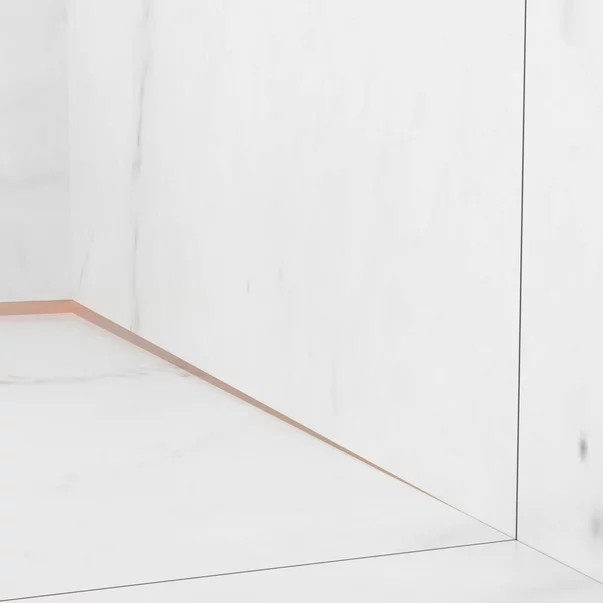 Profil inclinat dreapta pentru perete Balneo Floor Strips 170 cm finisaj cupru periat picture - 2